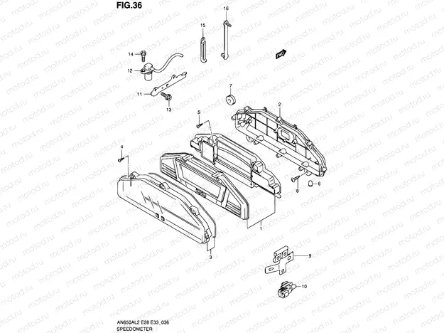 36 - SPEEDOMETER (AN650AL2 E33)