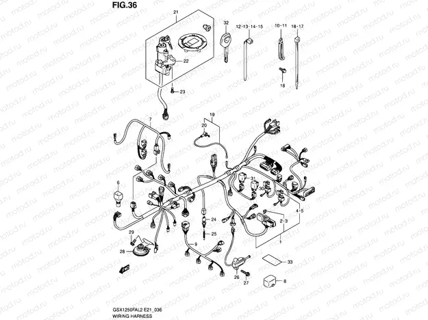 36 - WIRING HARNESS (GSX1250FAL2 E24)