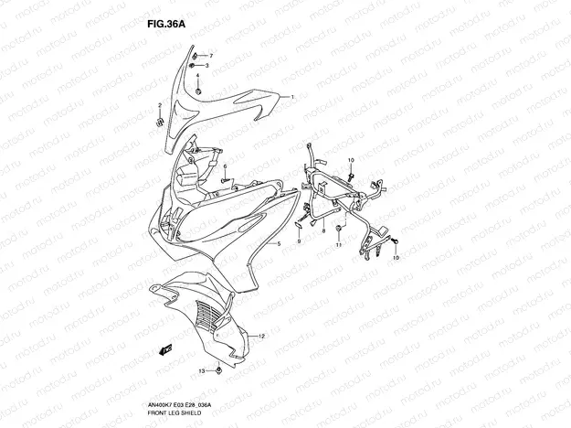 36A - FRONT LEG SHIELD (MODEL K9)
