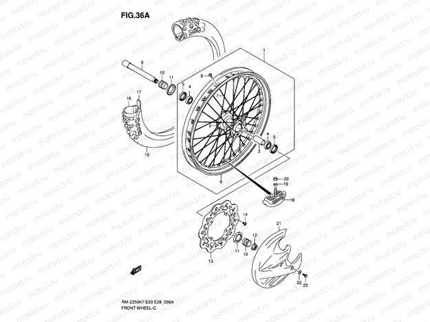 36A - FRONT WHEEL (MODEL K8/K9)