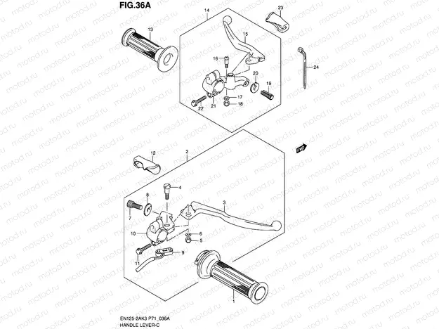 36A - HANDLE LEVER (EN125HUK4/HUZK6/HUK7/HUK8)