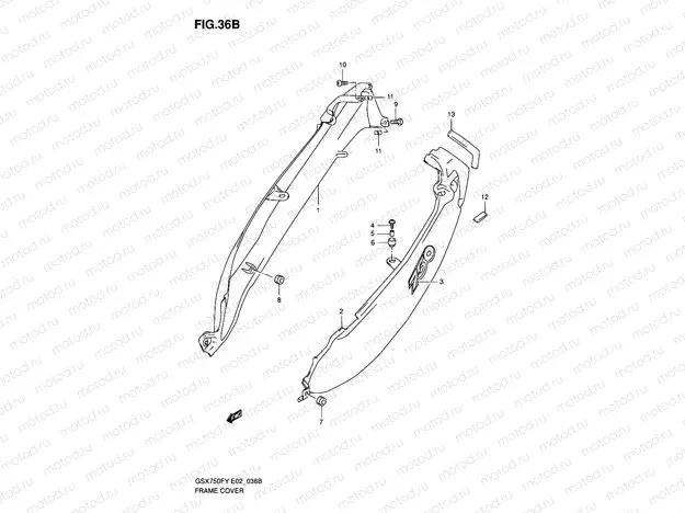 36B - FRAME COVER (MODEL Y/K1)