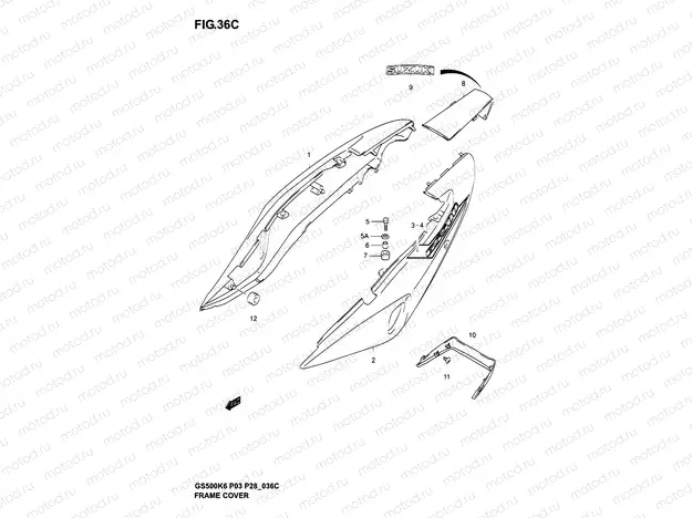 36C - FRAME COVER (GS500K5 P28)