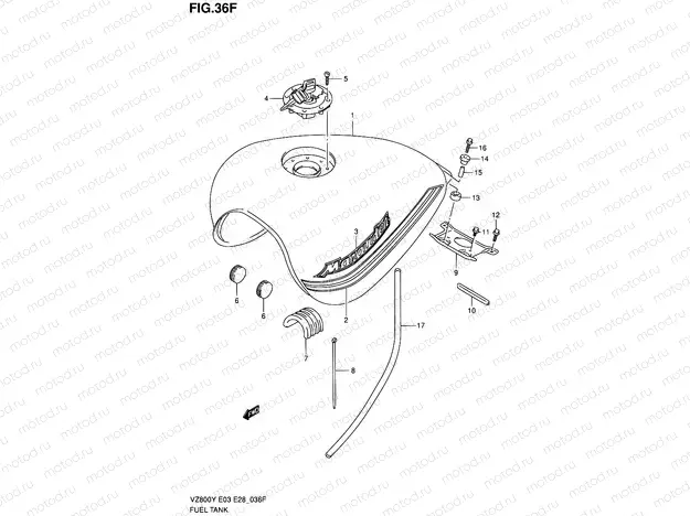 36F - FUEL TANK (MODEL K2/K3)