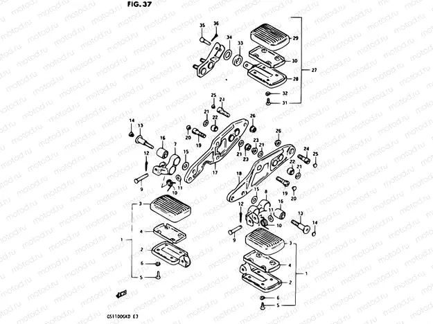 37 - FOOTREST (GS1100GK2/GKD)