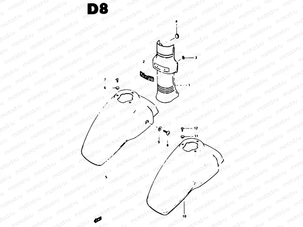 37 - FRAME HEAD COVER - FRONT FENDER