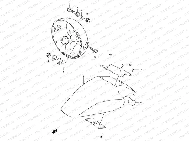 37 - FRONT FENDER (GSF1200T/V/W/X/Y)