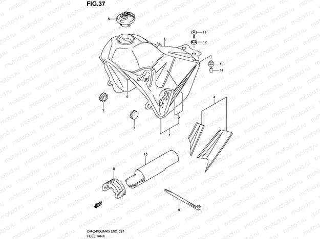 37 - FUEL TANK (MODEL K5/K6)