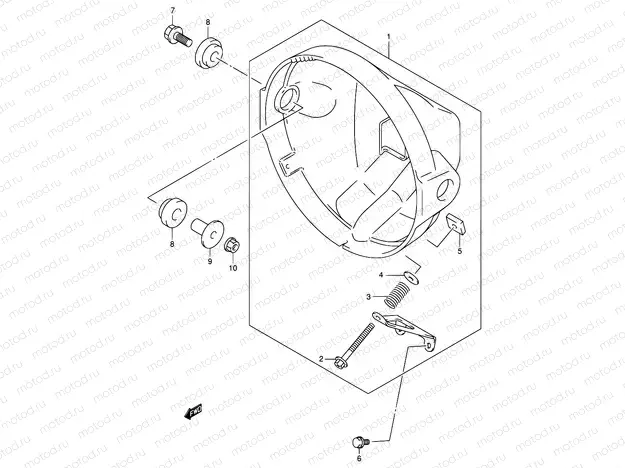 37 - HEADLAMP HOUSING (SV650X/Y/K1/K2)
