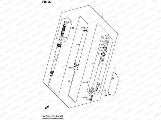 37 - LH FRONT FORK DAMPER
