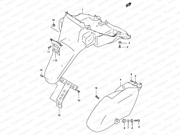 37 - REAR FENDER (MODEL K1/K2)