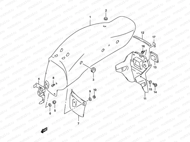 37 - REAR FENDER (MODEL K2)