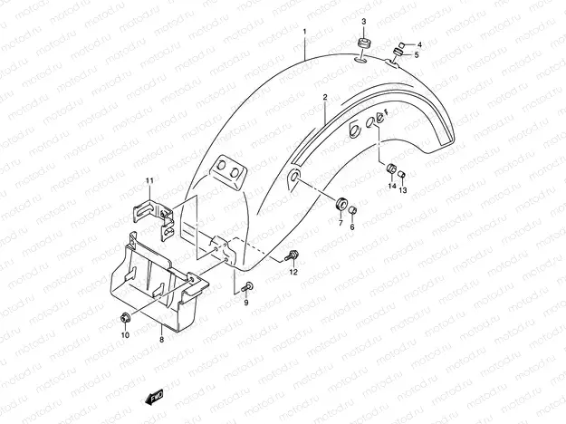 37 - REAR FENDER (MODEL Y/K1)
