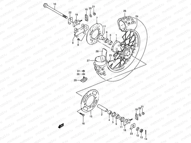 37 - REAR WHEEL (RM85K2/K3)