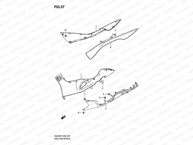 37 - SIDE LEG SHIELD (MODEL K7/K8)
