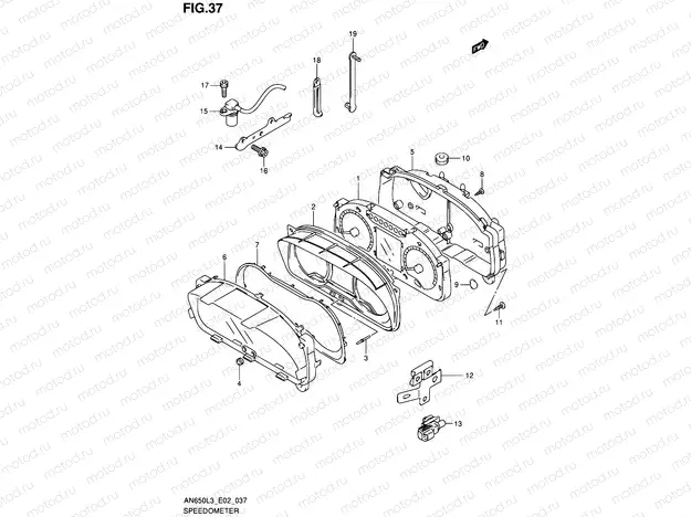 37 - SPEEDOMETER (AN650L3 E19)