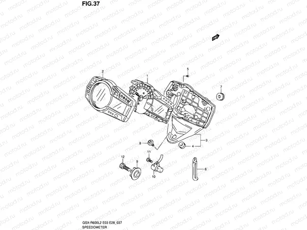 37 - SPEEDOMETER (GSX-R600L2 E33)