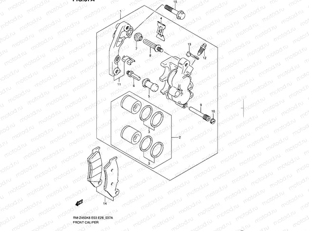 37A - FRONT CALIPER (RM-Z450L1)