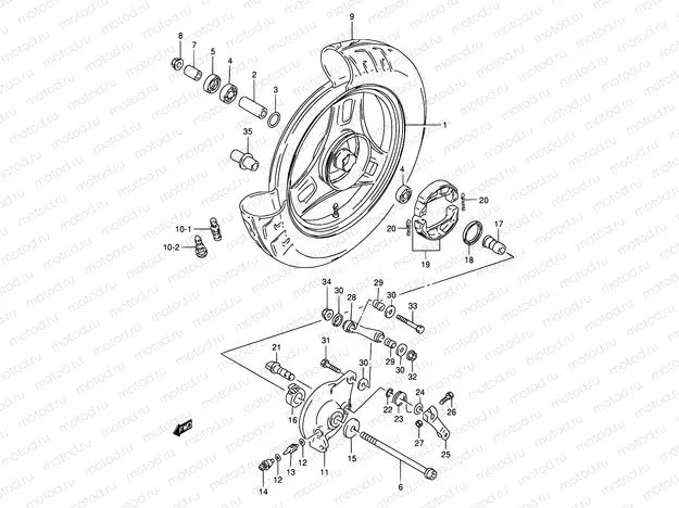37A - FRONT WHEEL (AE50RP/RR/RS/RT/RV)