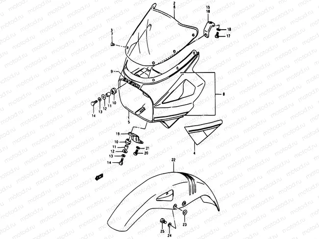37A - HEADLAMP HOUSING - FRONT FENDER (MODEL J)