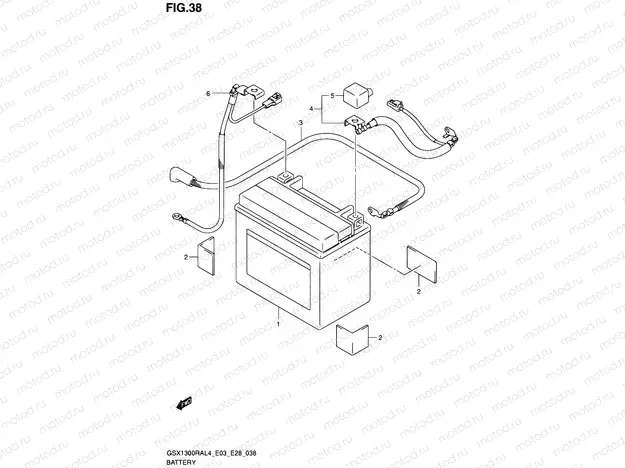 38 - BATTERY (GSX1300RAL4 E28)