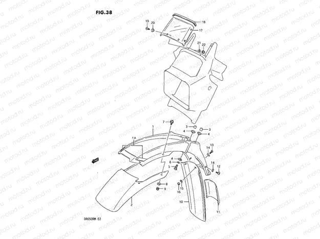 38 - FRONT FENDER - METER VISOR