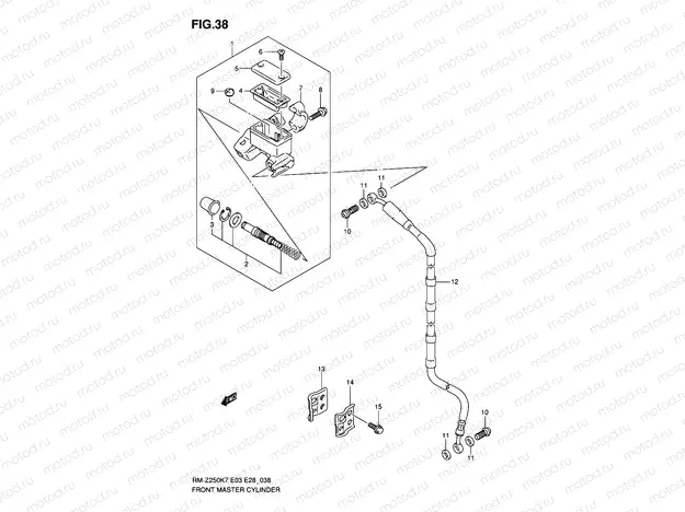 38 - FRONT MASTER CYLINDER (MODEL K7)