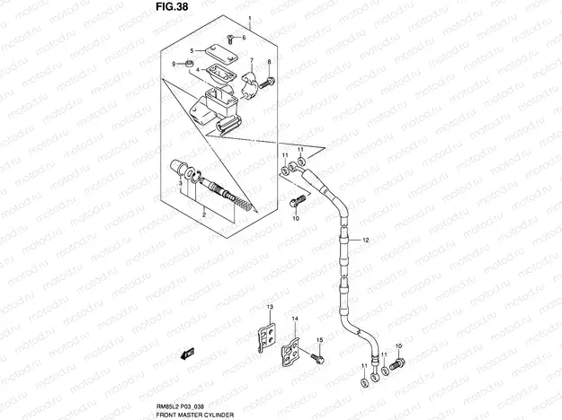 38 - FRONT MASTER CYLINDER (RM85LL2 P03)