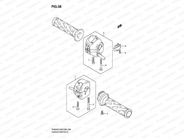38 - HANDLE SWITCH (SV650K3/K4/K5/K6/K7/AK7)