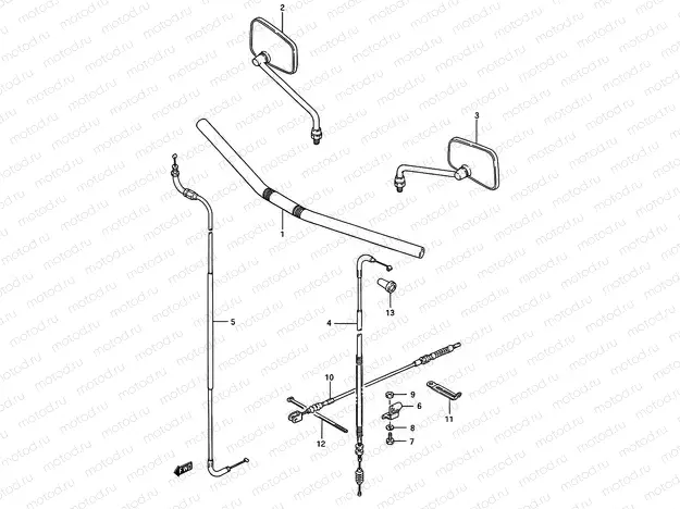 38 - HANDLEBAR - CONTROL CABLE (LS650FG/FJ/FK/FL)