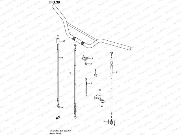 38 - HANDLEBAR (DR-Z125L2 E33)