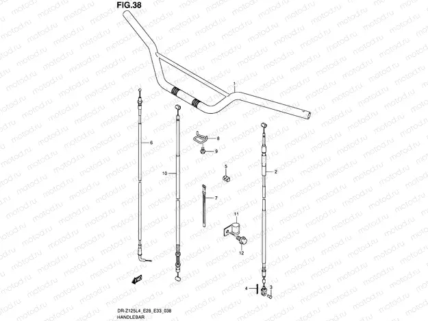 38 - HANDLEBAR (DR-Z125L4 E33)
