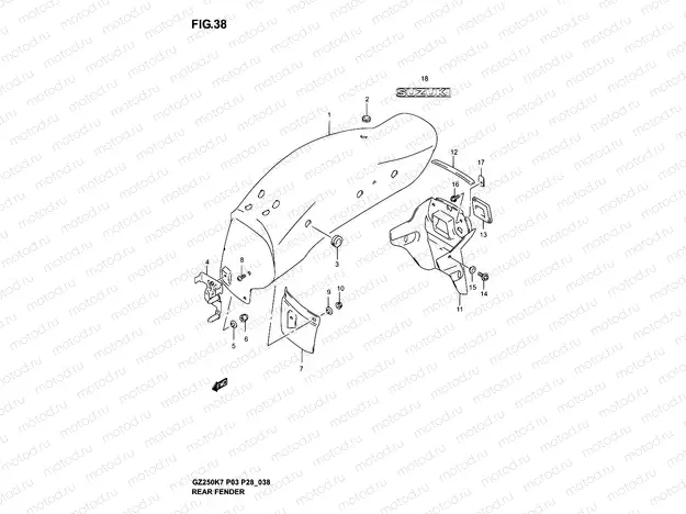 38 - REAR FENDER