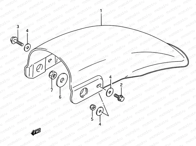 38 - REAR FENDER (MODEL G/H/J/K/L/M)