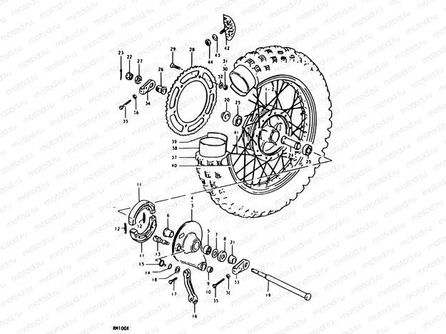 38 - REAR WHEEL (RM100N, RM100T)