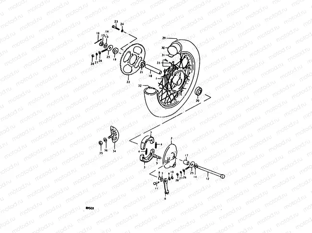 38 - REAR WHEEL (RM50C, RM50N)