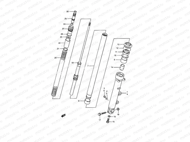 38A - FRONT DAMPER (MODEL K/L/M/N/P)