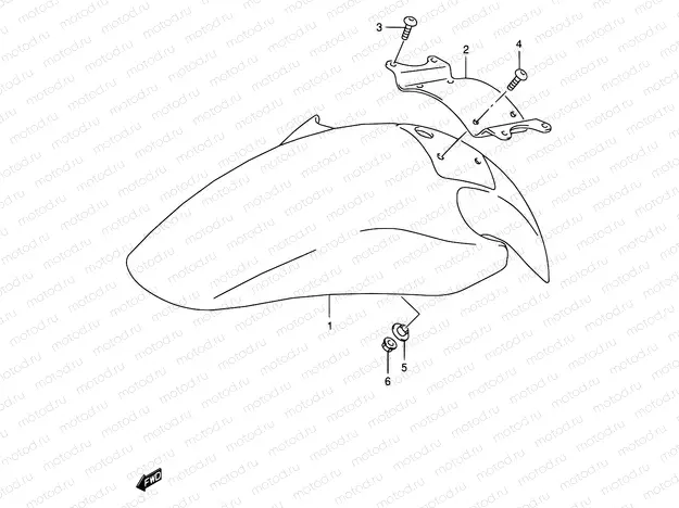 38A - FRONT FENDER (GSF600ST/SUT/SV/SUV/SW/SUW/SX/SUX)
