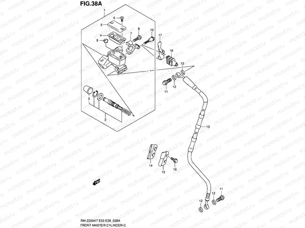 38A - FRONT MASTER CYLINDER (MODEL K8/K9)
