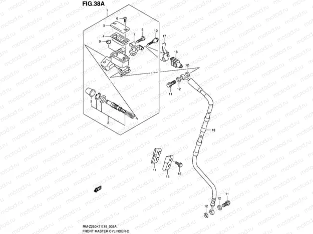 38A - FRONT MASTER CYLINDER (MODEL K8/K9)