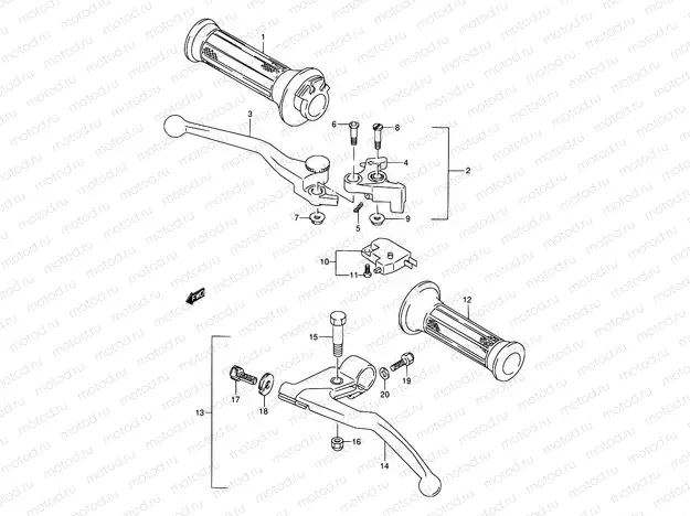 38A - HANDLE LEVER (MODEL K/L/M/N/P/R/S/T)