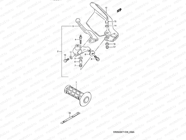 38A - LEFT HANDLE LEVER (MODEL R/S/T)