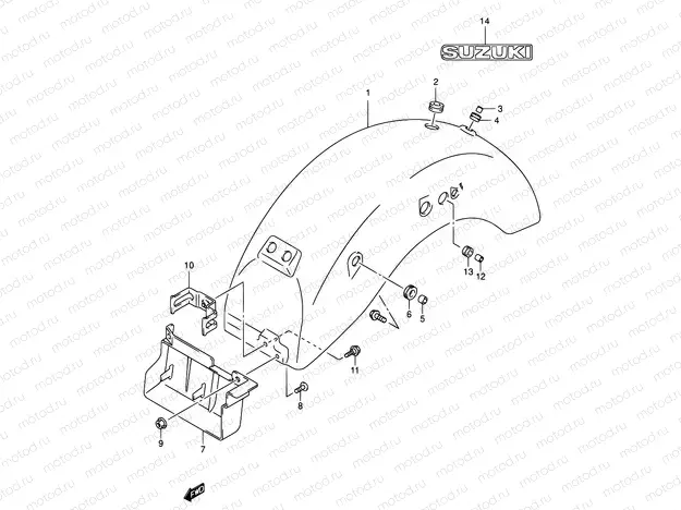 38A - REAR FENDER (MODEL K4)