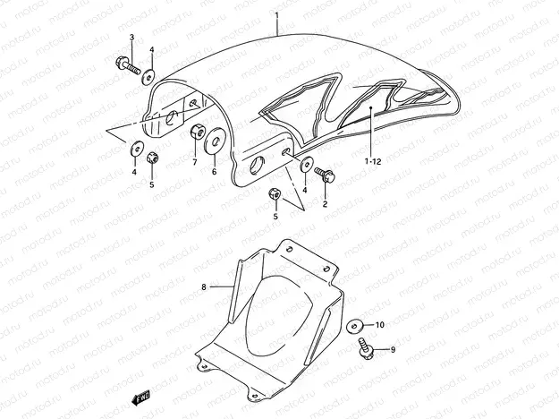 38A - REAR FENDER (MODEL N/P/R/S)