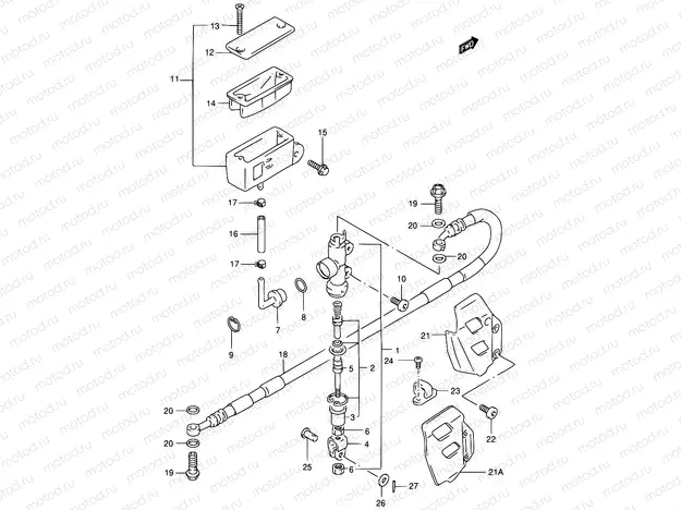 38A - REAR MASTER CYLINDER (MODEL V/W/X/Y)