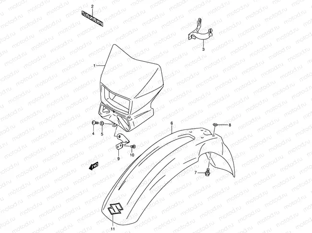 38B - FRONT FENDER (DR-Z400K2/EK2/K3/EK3/K4/EK4 E01)