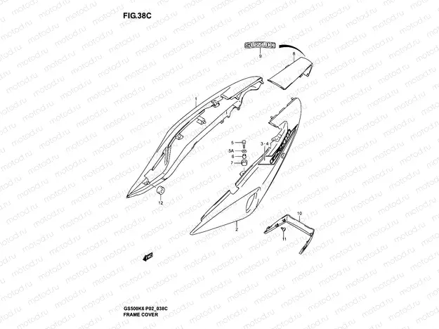 38C - FRAME COVER (GS500K5/UK5)