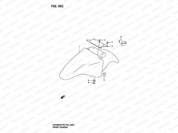38C - FRONT FENDER (MODEL K6)