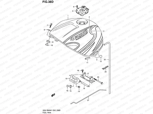 38D - FUEL TANK (GSX-R600ZK3)