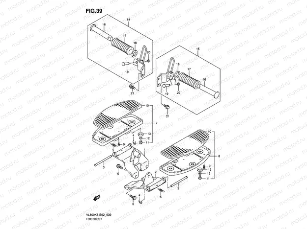39 - FOOTREST (MODEL K6/K7/K8)
